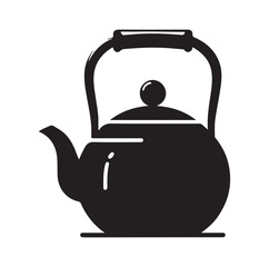Obraz premium tea kettle silhouette vector illustration