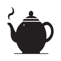 tea kettle silhouette vector illustration