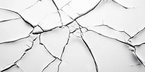 Abstract Cracked White Texture Background, Dry Clay Surface,  Artistic Grunge Design