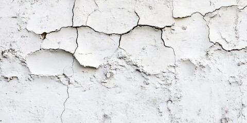 Obraz premium Cracked White Wall Texture Background Aged Plaster Distress Surface