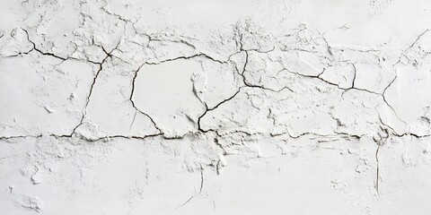 Obraz premium Cracked White Wall Texture Background AI Generated