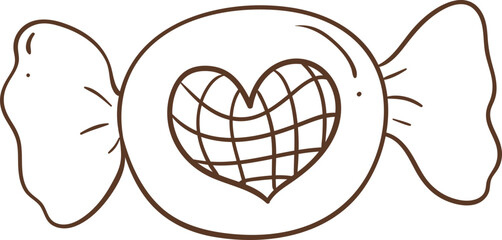 Valentine's Day Sweet Treats, Candy. Vector Illustration