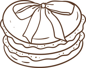 Valentine's Day Sweet Treats, Macaron. Vector Illustration