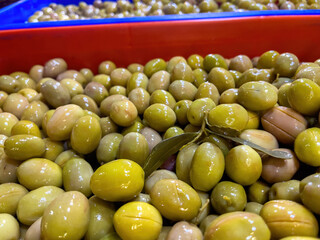 Delicious Organic Vegetable Green Olive on Stand