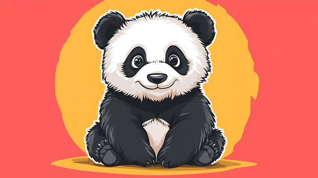 cute little panda illustration.ai generative
