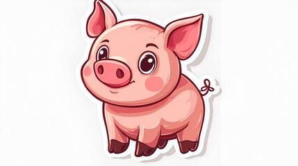 close-up of cute little baby pig illustration.ai generative