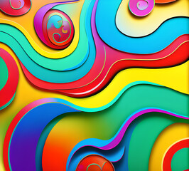 Obraz premium Glowing lines neon banner background Illumination lines Neon light background Feeling.Digital particles rainbow colors.light effect cold yellow red Background.generative ai