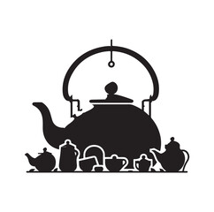 tea kettle silhouette vector illustration