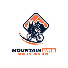 Mountain bike club vector logo, cycling logo design adventure