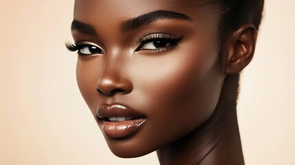 Fototapeta premium Stunning Portrait of a Woman with Flawless Skin
