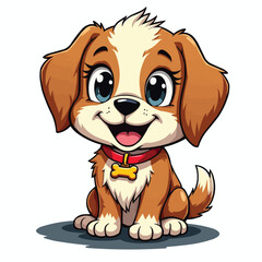 Obraz premium cute cartoon vector dog