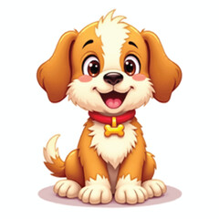 Obraz premium cute cartoon vector dog