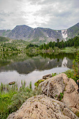 Fototapeta premium Karakol lakes, lake number four. Altai Republic, Russia