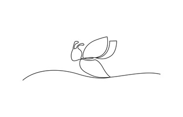 Bee single line art, continuous one line drawing of Isolated outline vector art, One Continuous Line Drawing of Bee Icon, One line drawing of flying bee.