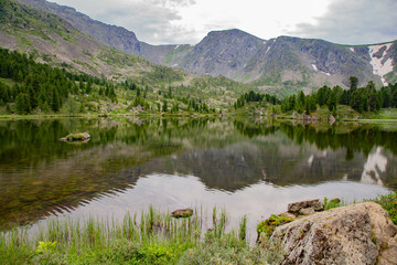 Fototapeta premium Karakol lakes, lake number four. Altai Republic, Russia