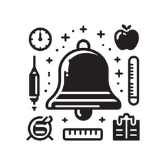 school bell silhouette vector illustration