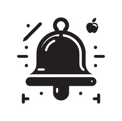 school bell silhouette vector illustration