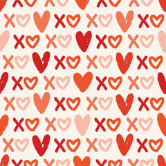 Valentines Day XoXo Typography Seamless Pattern.