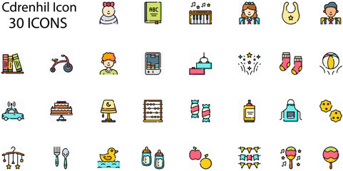 Set of Cdrenhil icons. Line art style icons bundle. vector illustration