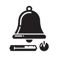 school bell silhouette vector illustration