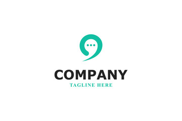 modern chat bubble icon logo