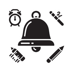 school bell silhouette vector illustration