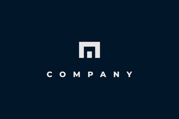 minimalist square m logo design