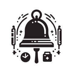 school bell silhouette vector illustration