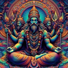 Fototapeta premium illustration of the god brahma 67