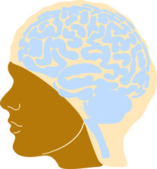 human head with brain