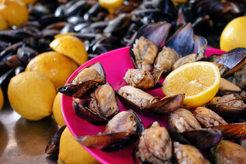 Traditional Turkish Street Food Mussels Prepared with Rice