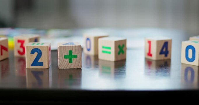 Colorful Wooden Number Blocks for Early Learning