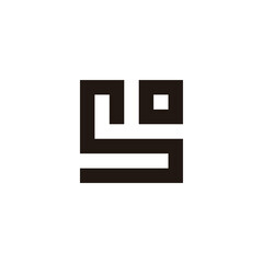 Letter s o square, geometric symbol simple logo vector