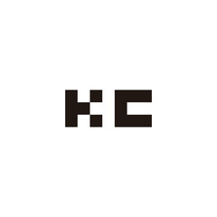 Obraz premium Letter H and c squares geometric symbol simple logo vector
