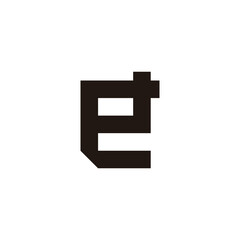 Obraz premium Letter e square, unique geometric symbol simple logo vector