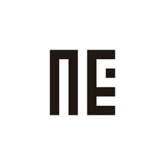 Letter n E c square geometric symbol simple logo vector