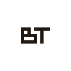Letter BT square geometric symbol simple logo vector