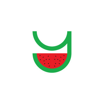 recommend clip art: Letter y watermelon geometric symbol simple logo vector