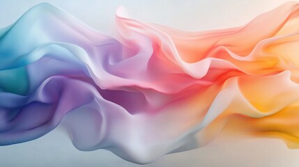Obraz premium A colorful abstract burst of soft curves and vivid shades, evoking the essence of a rainbow in motion, with nature-inspired fluidity.