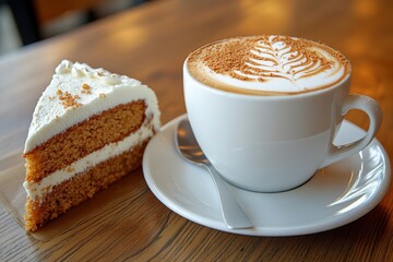 Coffee and Cake Break: A Moment of Tranquility in a Cozy Cafe