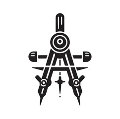 Drafting Compass silhouette vector illustration