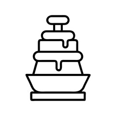 chocolate fountain icon, chocolate day line art, chocolate icon - simple black line art icon of chocolate fountain, for chocolate day celebrations. chocolate vector art.