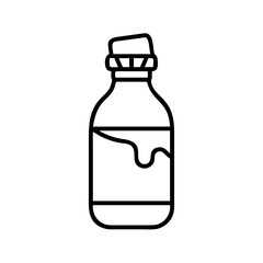 chocolate syrup bottle icon, chocolate day line art, chocolate icon - simple black line art icon of chocolate syrup bottle, for chocolate day celebrations. chocolate vector art.