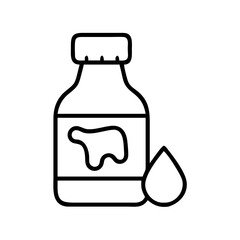 chocolate syrup bottle icon, chocolate day line art, chocolate icon - simple black line art icon of chocolate syrup bottle, for chocolate day celebrations. chocolate vector art.