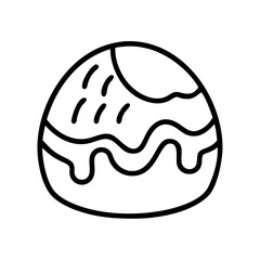 chocolate truffle icon, chocolate day line art, chocolate icon - simple black line art icon of chocolate truffle, for chocolate day celebrations. chocolate vector art.