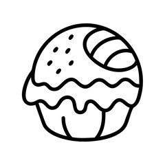 chocolate truffle icon, chocolate day line art, chocolate icon - simple black line art icon of chocolate truffle, for chocolate day celebrations. chocolate vector art.