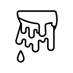 melting chocolate drizzle icon, chocolate day line art, chocolate icon - simple black line art icon of melting chocolate drizzle, for chocolate day celebrations. chocolate vector art.