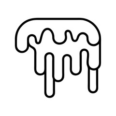 melting chocolate drizzle icon, chocolate day line art, chocolate icon - simple black line art icon of melting chocolate drizzle, for chocolate day celebrations. chocolate vector art.