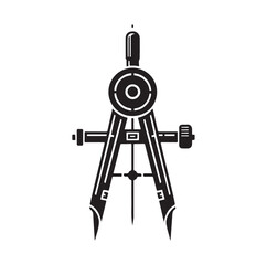 Drafting Compass silhouette vector illustration