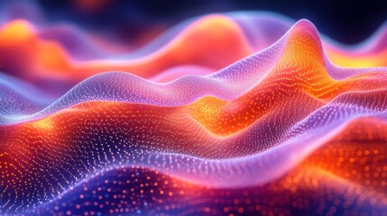 Abstract mesh patterns with soft glowing edges, creating a futuristic and dynamic design.